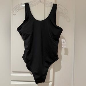 Gap Teen Swim Size 14-16 Black Tank One Piece Swimsuit Scoop Back NWT